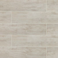River Wood 8" x 36" x 3/8" Floor and Wall Tile in Blanc