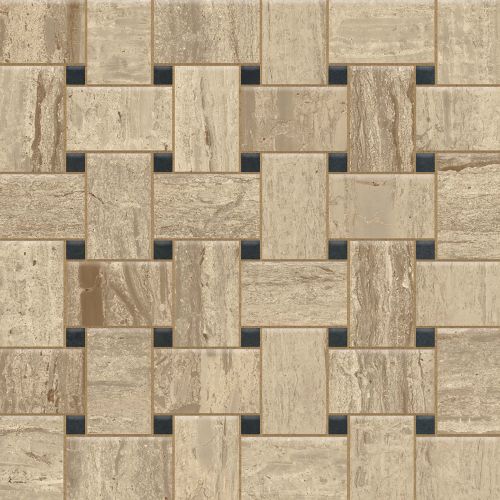 Classic 2.0 2" x 2" Floor and Wall Mosaic in Travertino Chiaro