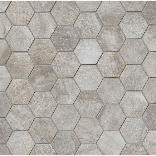 Stone Mountain Floor and Wall Mosaic in Silver