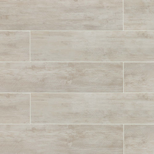 River Wood 8" x 48" x 3/8" Floor and Wall Tile in Blanc