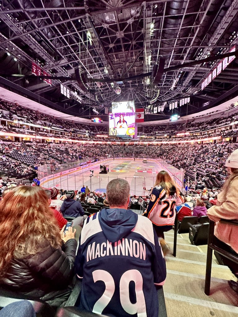 Photo of a crowd at a hockey game for the Colorado Avalanche 