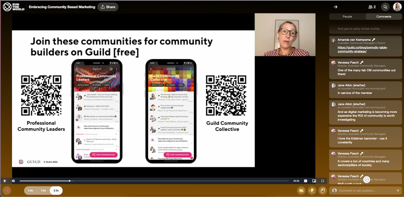 Providing a QR code makes it easy for event attendees to find your community or network