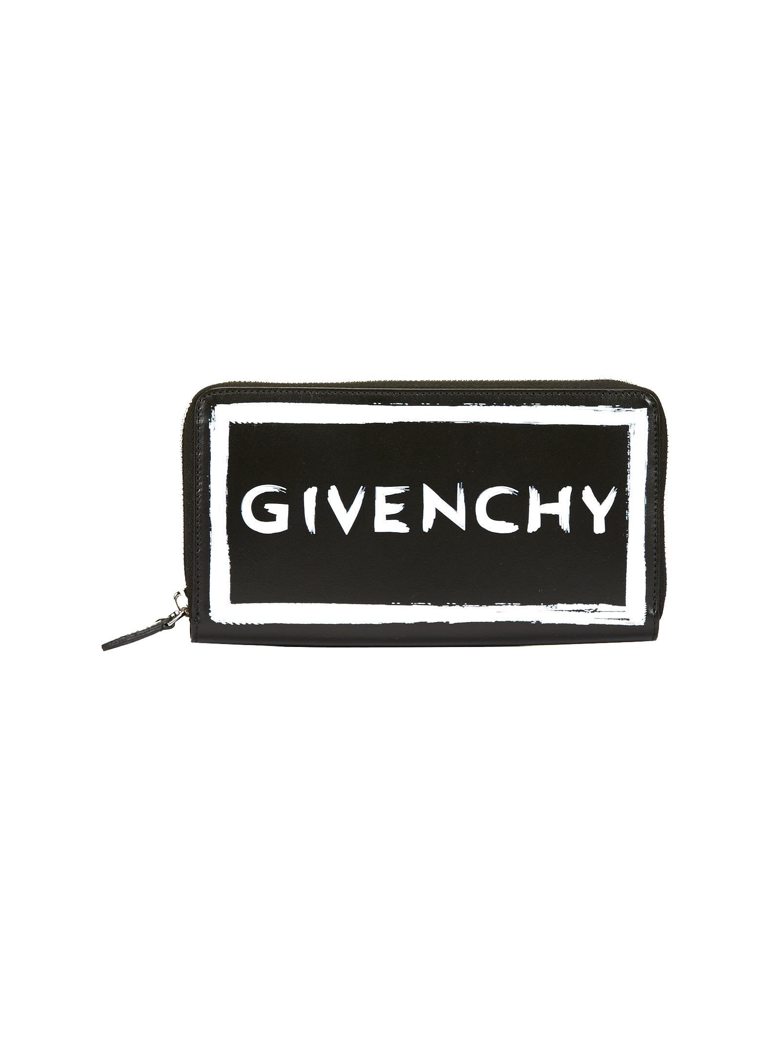 givenchy logo zip around wallet