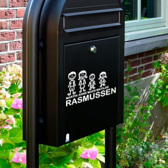 Postkasse stickers - tændstiksfigurer Postkasse stickers - tændstiksfigurer