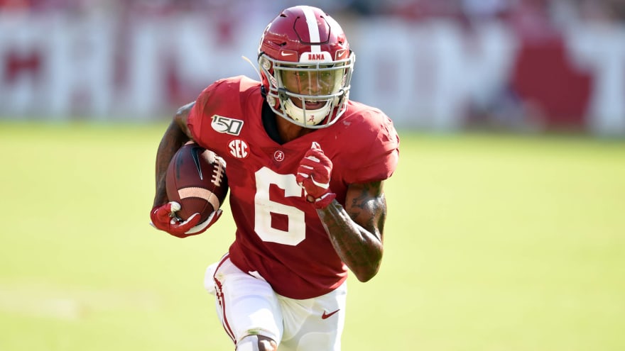 Alabama WR DeVonta Smith has left arm in sling due to ...