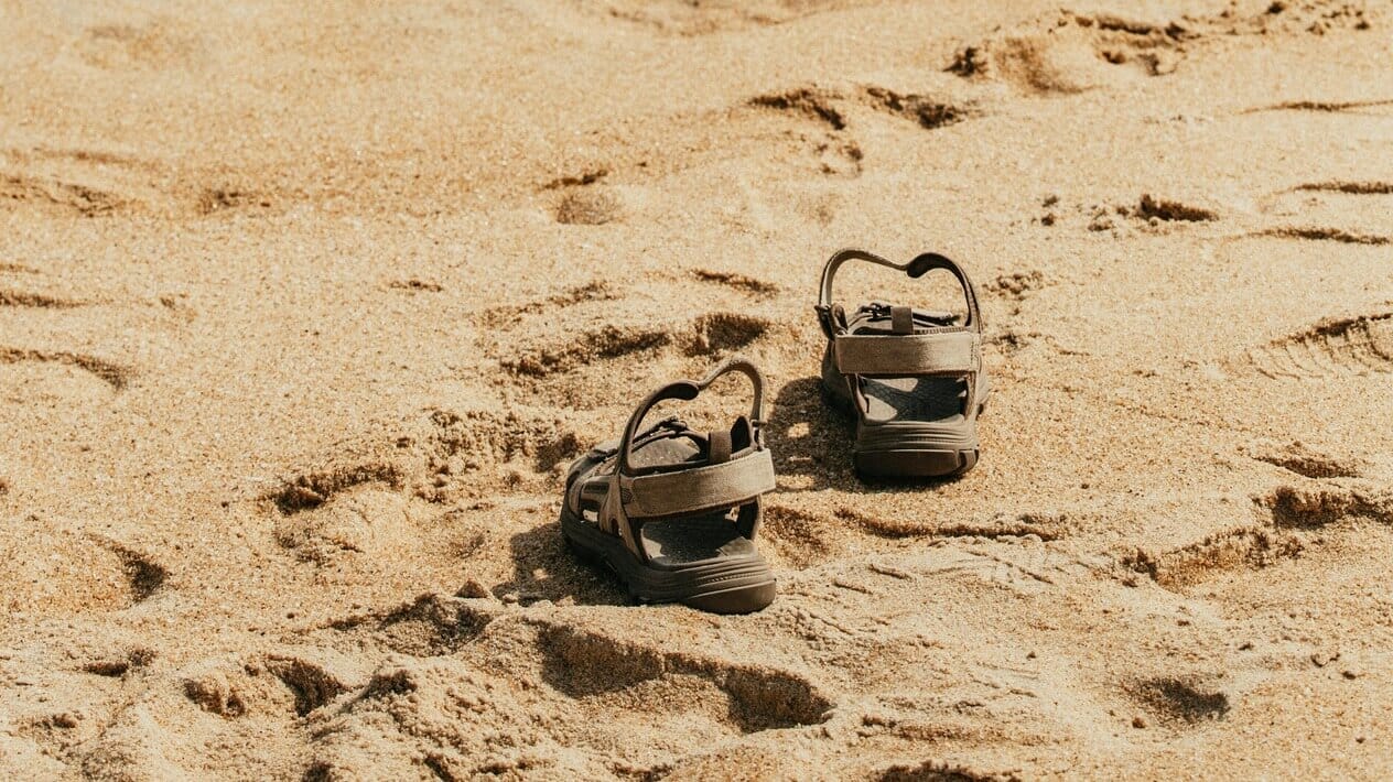 sandals on a seashore