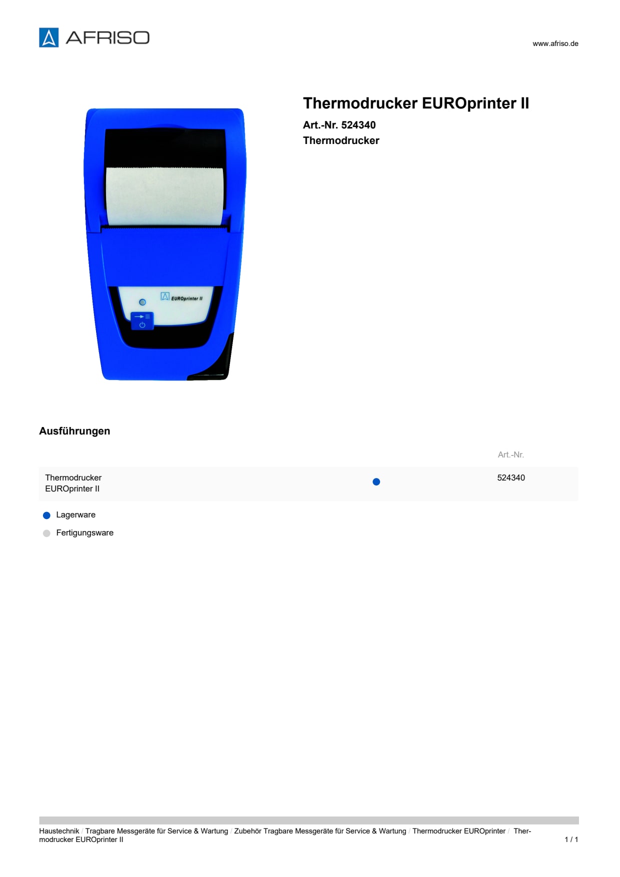 AFRISO_THERMODRUCKER-EUROPRINTER-II-THERMODRUCKER_524340_DEU_CHE.PDF