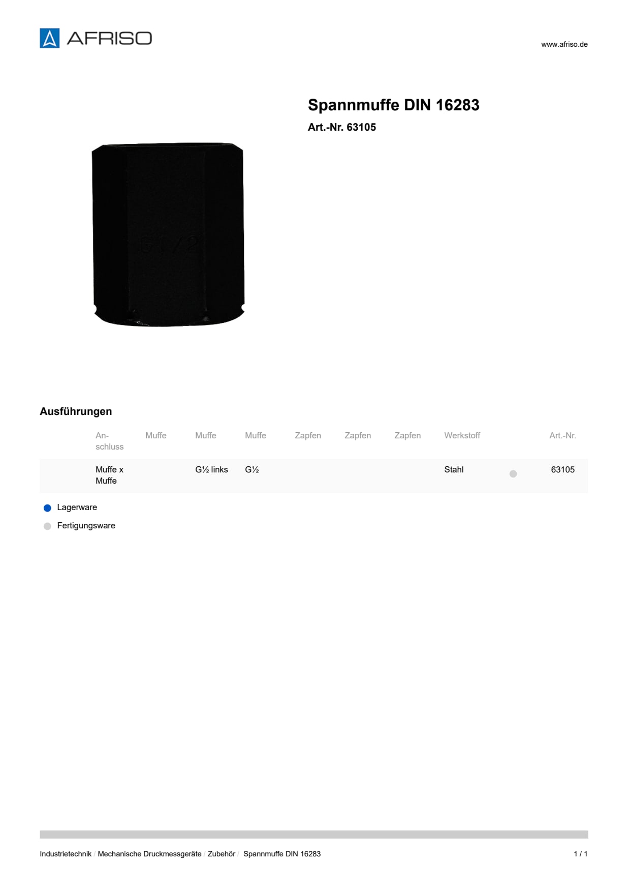 AFRISO_SPANNMUFFE-DIN-16283_63105_DEU_CHE.PDF