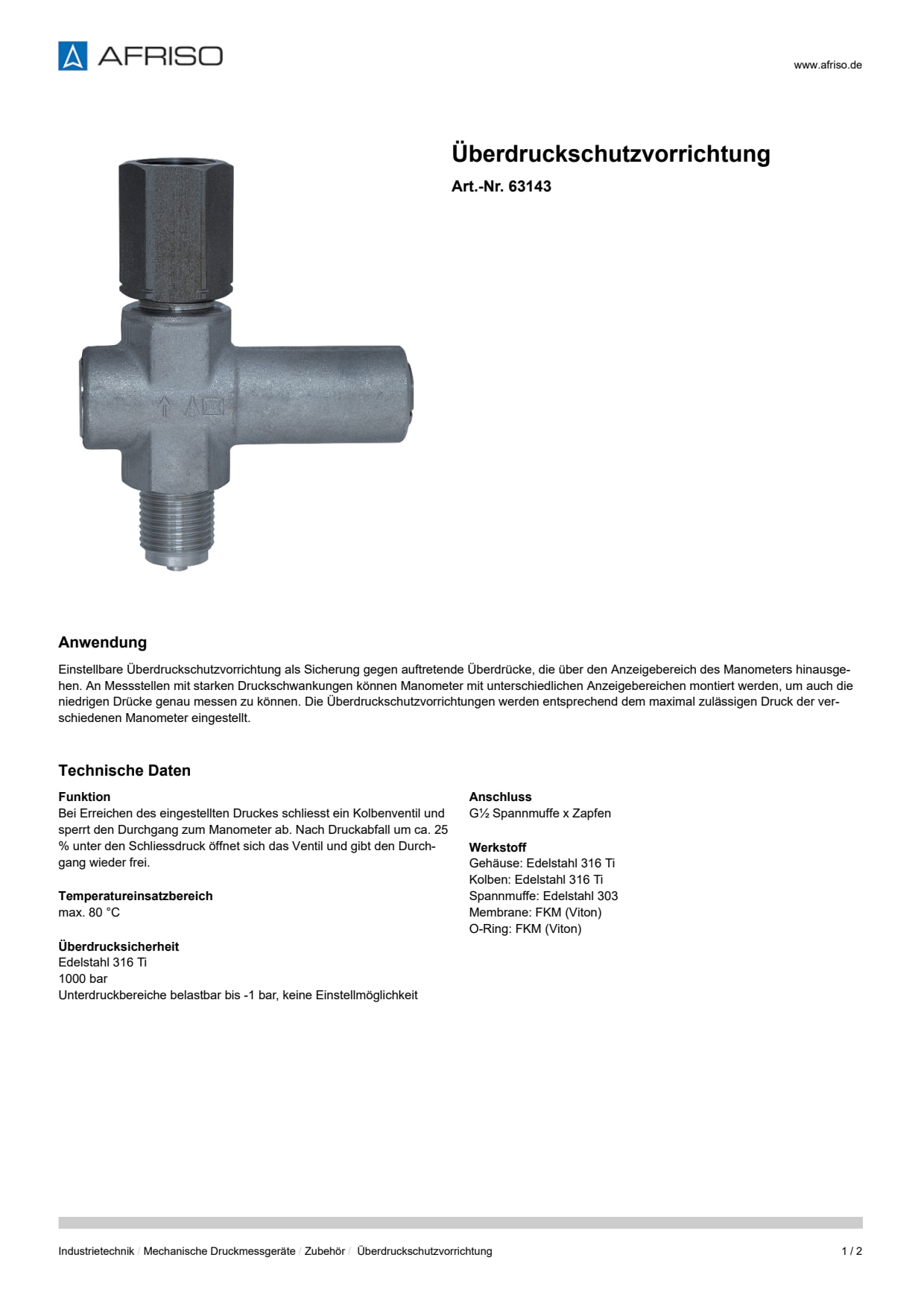 AFRISO_UEBERDRUCKSCHUTZVORRICHTUNG_63143_DEU_CHE.PDF
