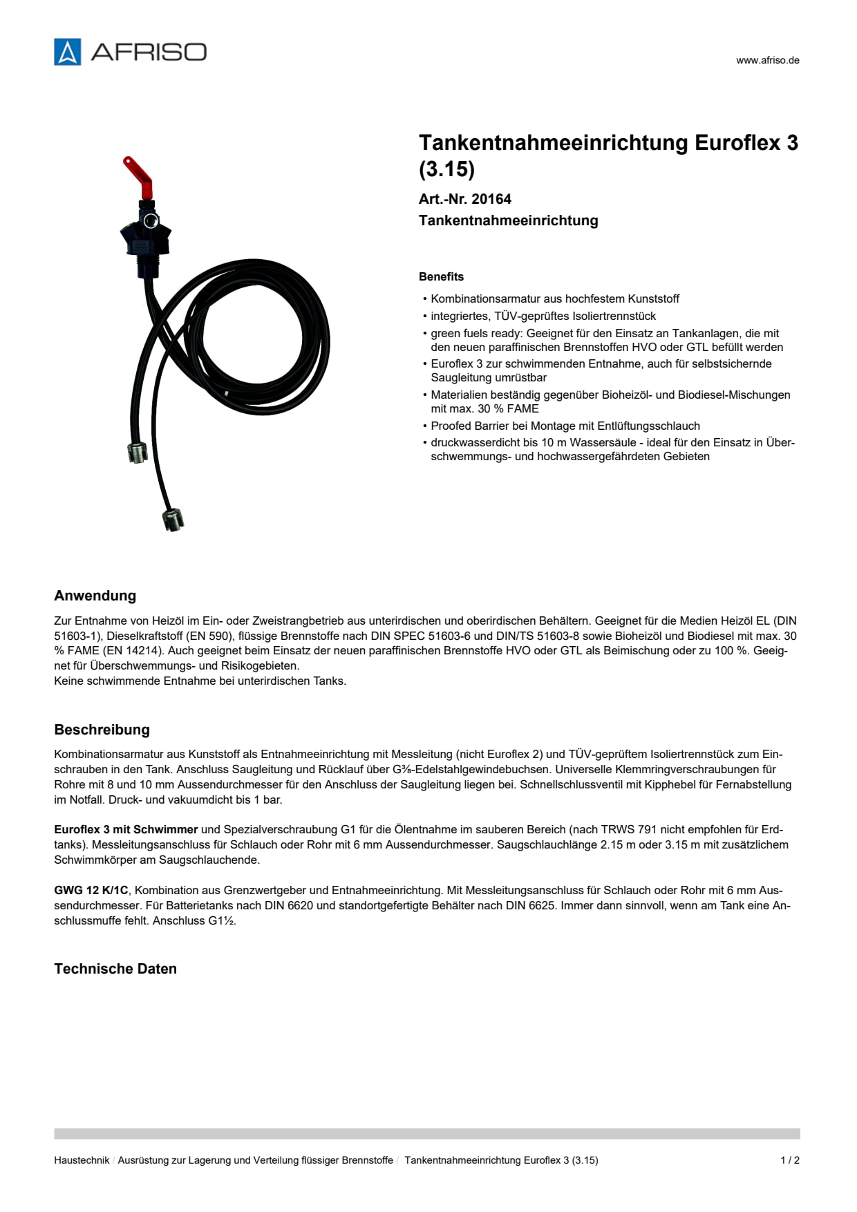 AFRISO_TANKENTNAHMEEINRICHTUNG-EUROFLEX-3--3-15--TANKENTNAHMEEINRICHTUNG_20164_DEU_CHE.PDF