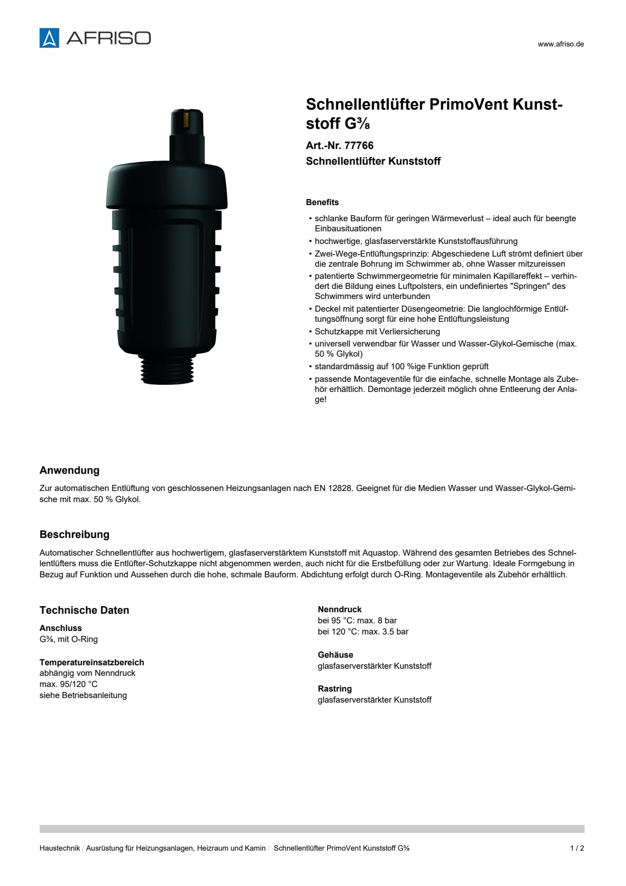 AFRISO_SCHNELLENTLUEFTER-PRIMOVENT-KUNSTSTOFF-G--SCHNELLENTLUEFTER-KUNSTSTOFF_77766_DEU_CHE.PDF