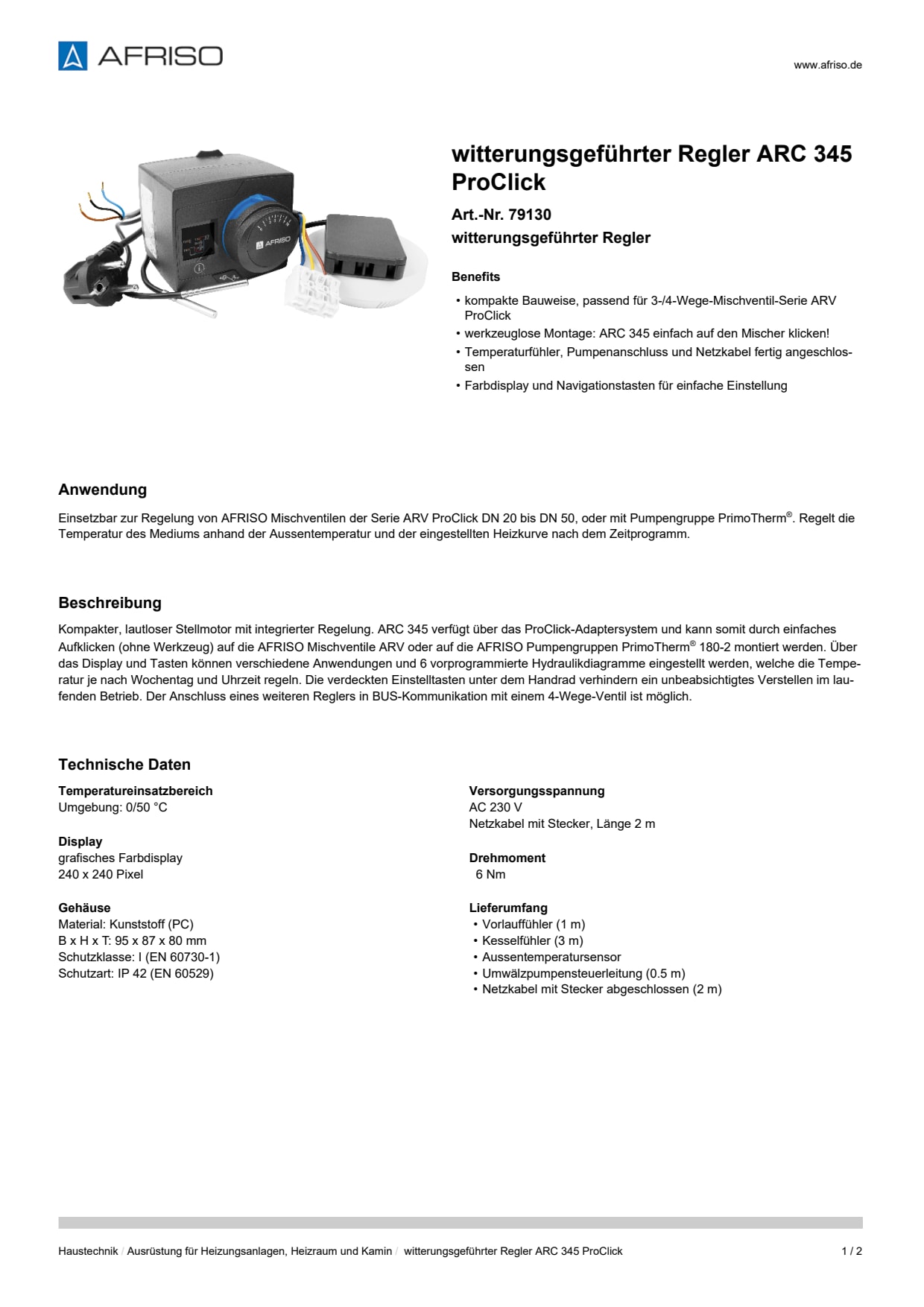 AFRISO_WITTERUNGSGEFUEHRTER-REGLER-ARC-345-PROCLICK-WITTERUNGSGEFUEHRTER-REGLER_79130_DEU_CHE.PDF