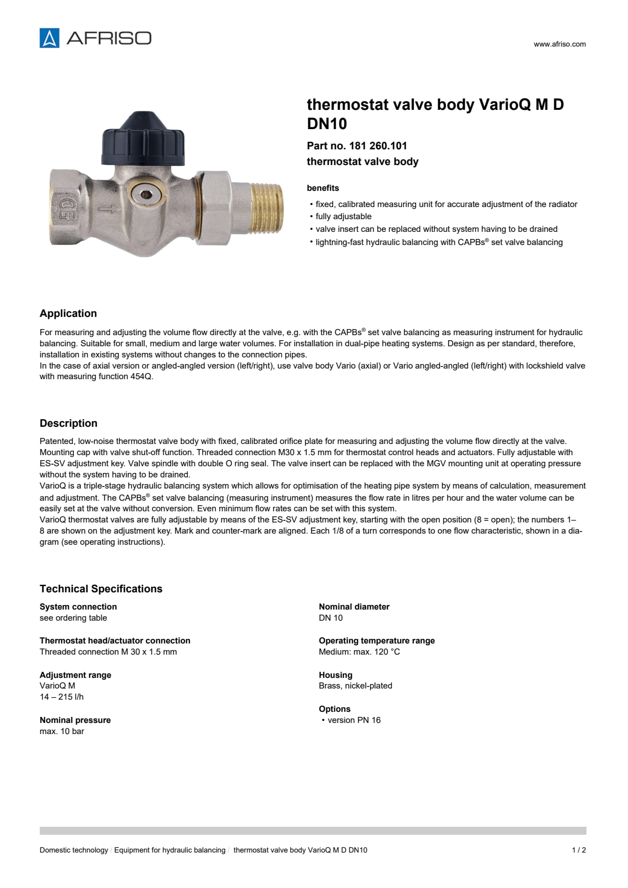 AFRISO_DATA-SHEET_THERMOSTAT-VALVE-BODY_VARIOQ-M_D-DN10_181-260-101_ENG_GBR.PDF