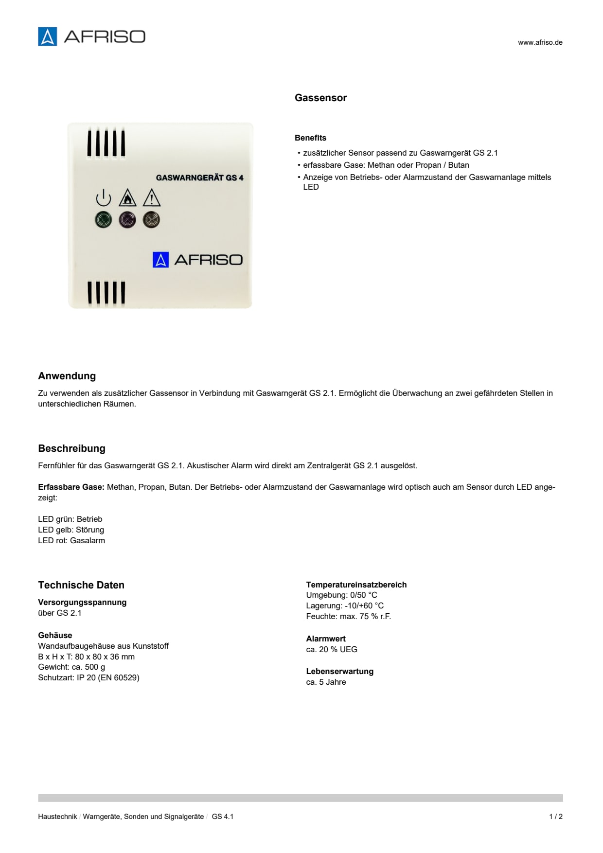 AFRISO_DATENBLATT_GASSENSOR_GS-4-1_P2897_DEU_CHE.PDF