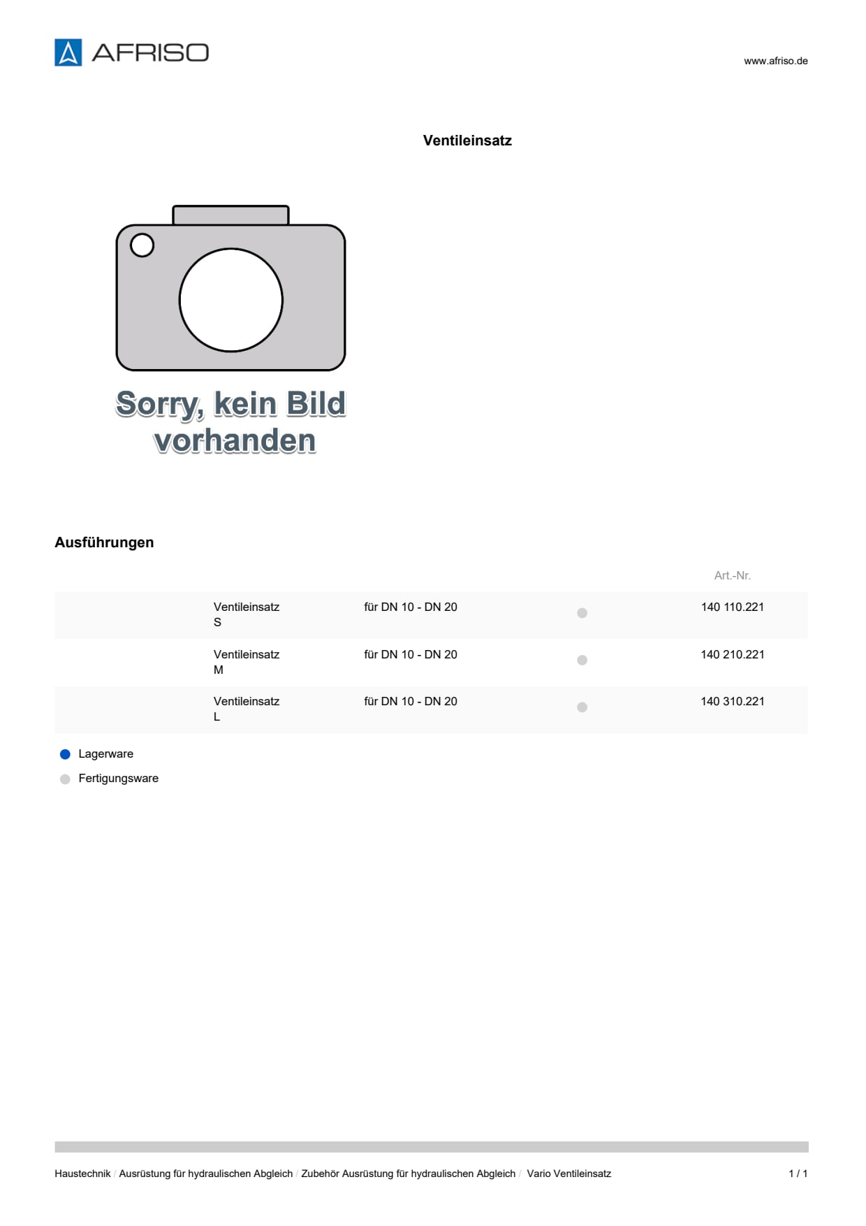 AFRISO_DATENBLATT_VARIO-VENTILEINSATZ_P9289_DEU_CHE.PDF