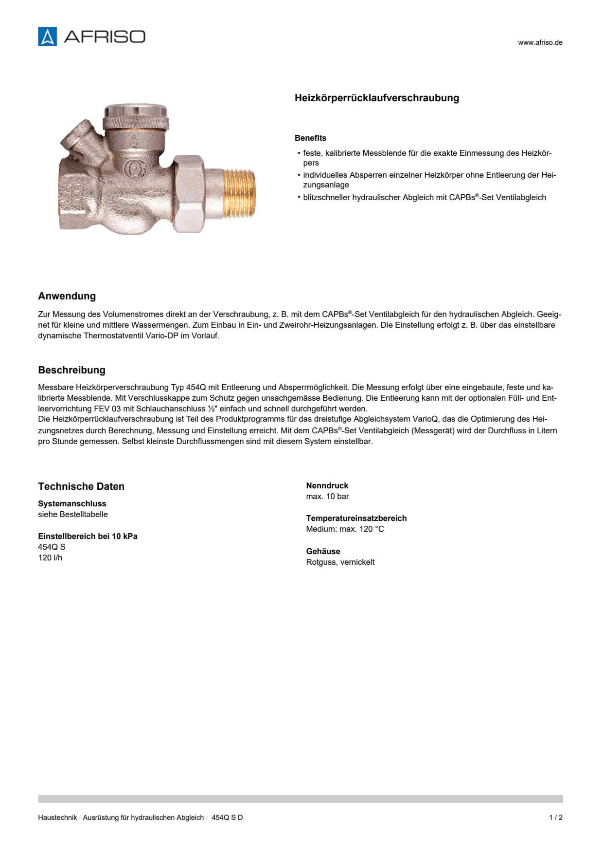 AFRISO_DATENBLATT_HEIZKOERPERRUECKLAUFVERSCHRAUBUNG_454Q-S-D_P9177_DEU_CHE.PDF