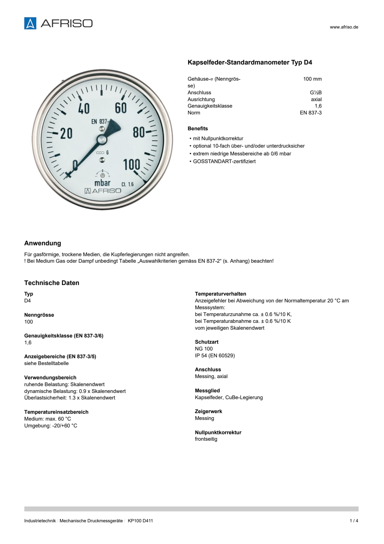 AFRISO_DATENBLATT_KAPSELFEDER-STANDARDMANOMETER-TYP-D4_KP100-D411_P15405_DEU_CHE.PDF