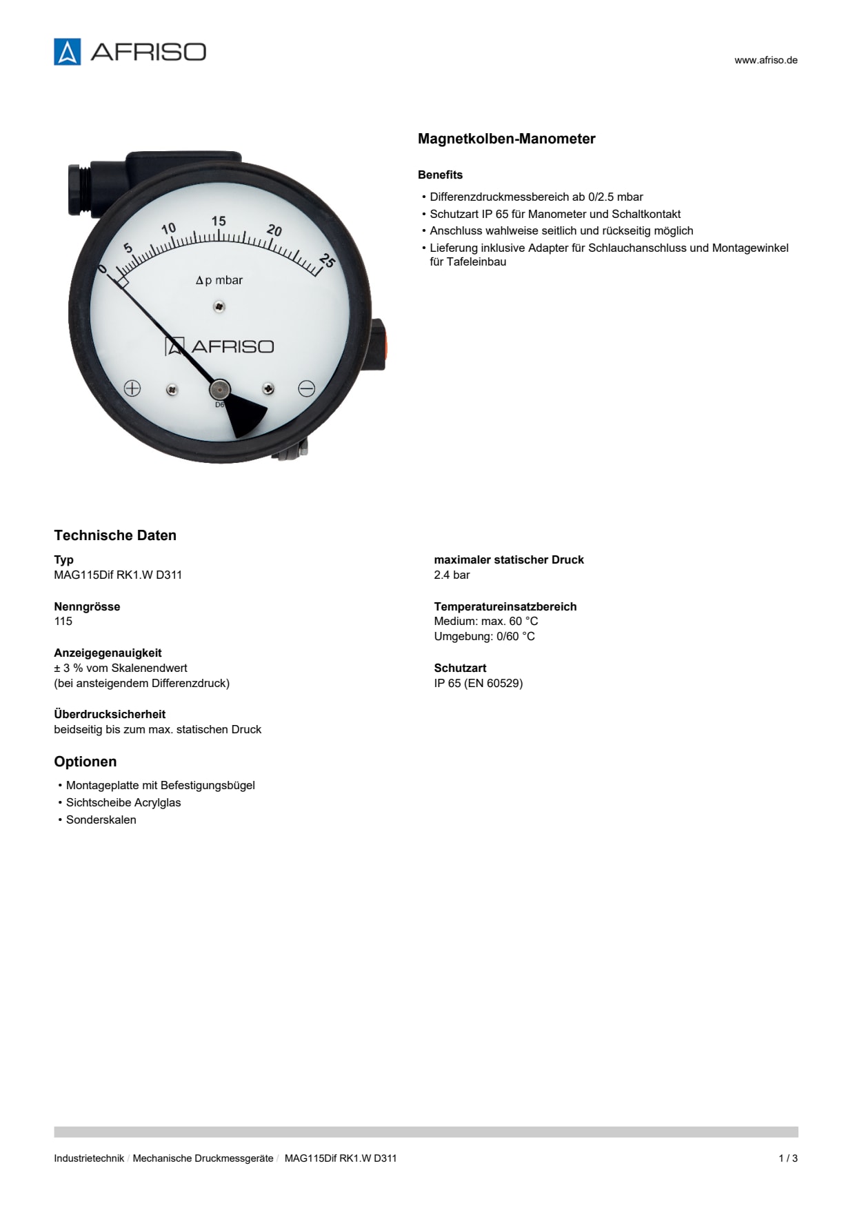 AFRISO_DATENBLATT_MAGNETKOLBEN-MANOMETER_MAG115DIF-RK1-W-D311_P24982_DEU_CHE.PDF