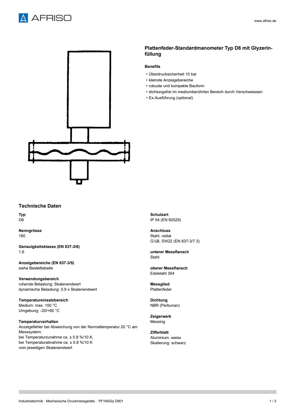 AFRISO_DATENBLATT_PLATTENFEDER-STANDARDMANOMETER-TYP-D8-MIT-GLYZERINFUELLUNG_PF160GLY-D801_P25504_DEU_CHE.PDF