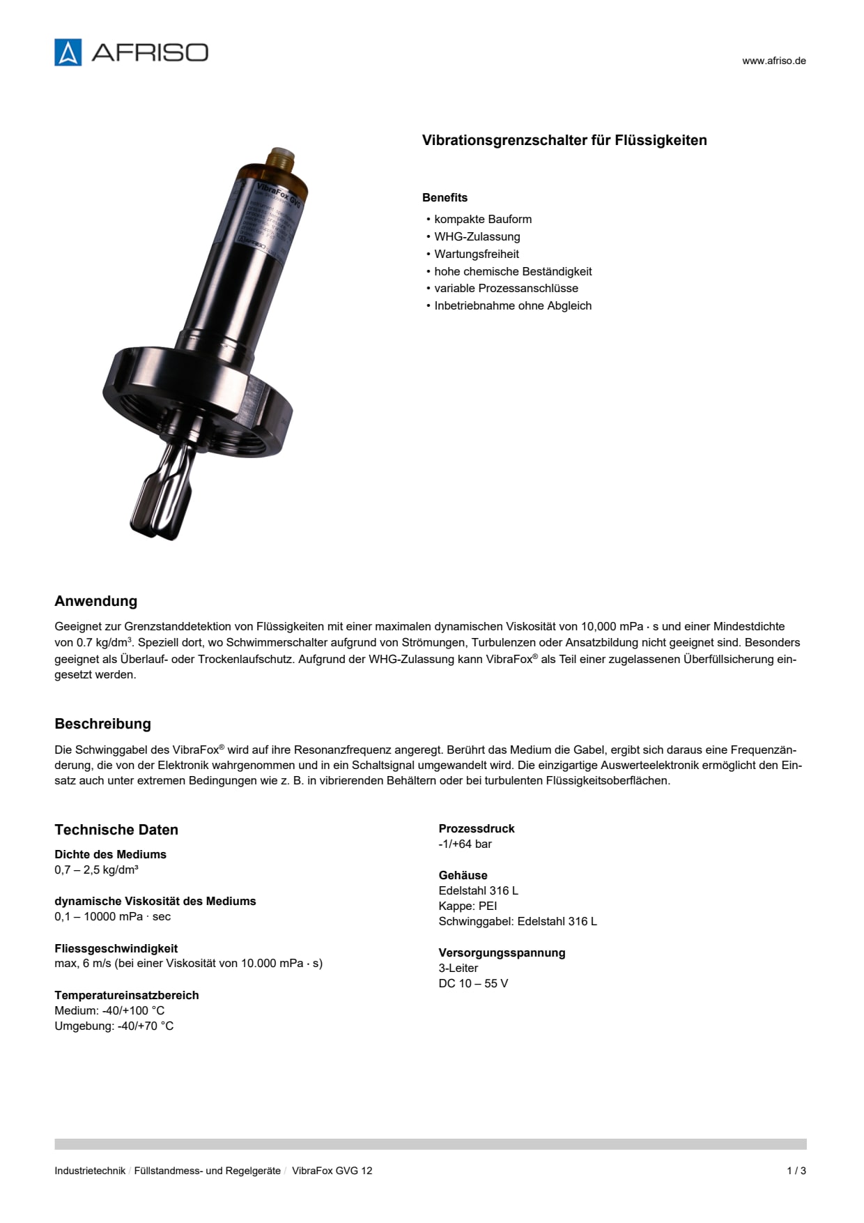 AFRISO_DATENBLATT_VIBRATIONSGRENZSCHALTER-FUER-FLUESSIGKEITEN_VIBRAFOX-GVG-12_P31116_DEU_CHE.PDF