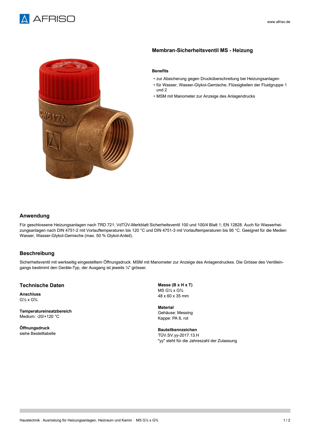 AFRISO_DATENBLATT_MEMBRAN-SICHERHEITSVENTIL-MS--HEIZUNG_MS-G1-2-X-G3-4_P31760_DEU_CHE.PDF
