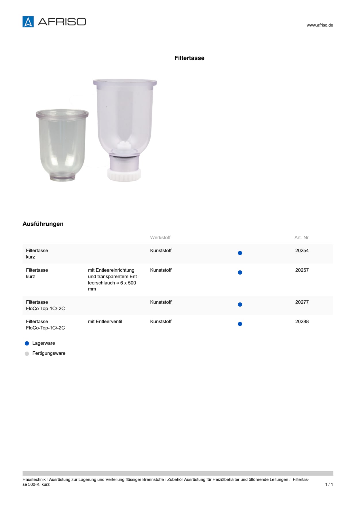 AFRISO_DATENBLATT_FILTERTASSE-500-K--KURZ_P31703_DEU_CHE.PDF