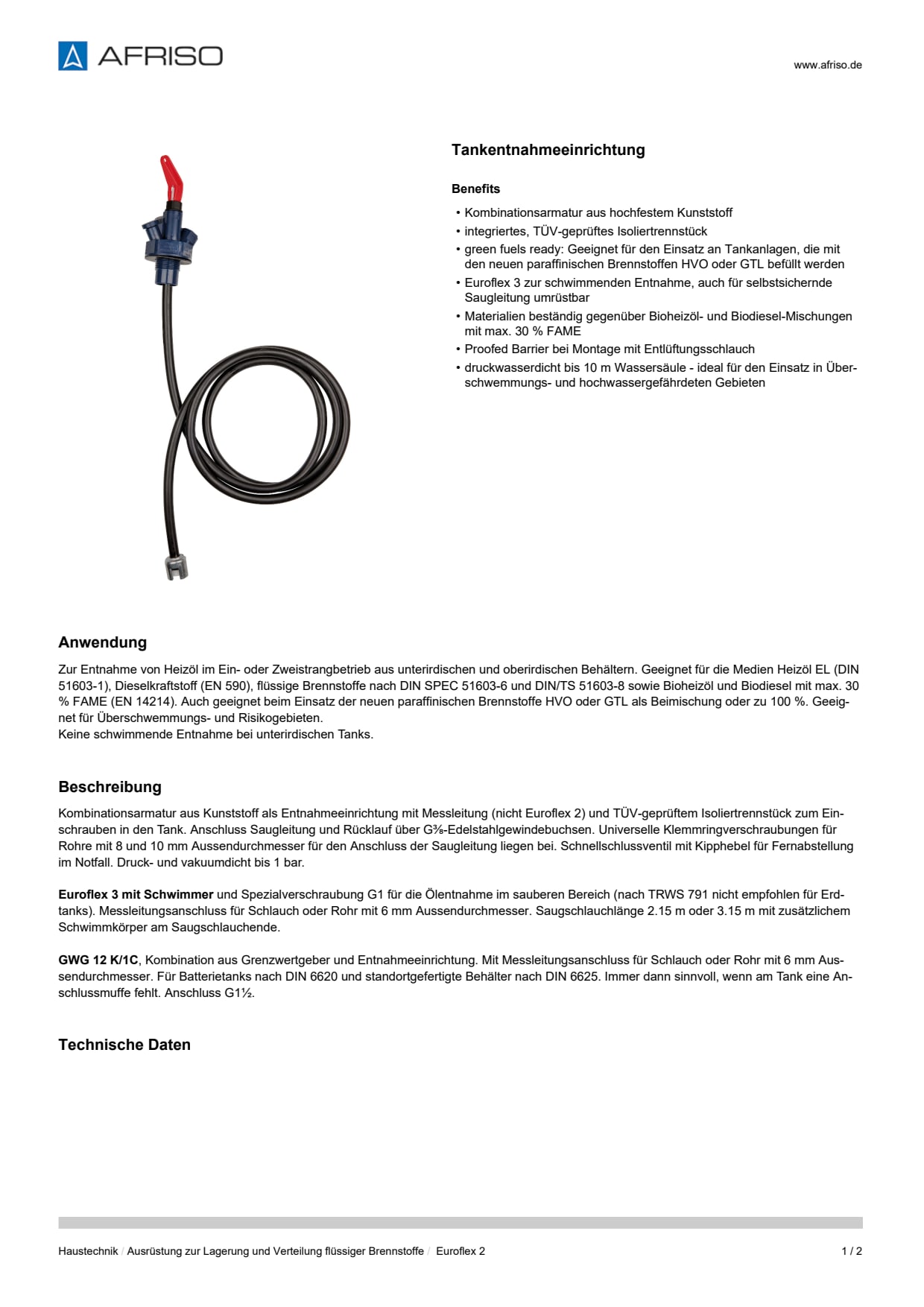 AFRISO_DATENBLATT_TANKENTNAHMEEINRICHTUNG_EUROFLEX-2_P31354_DEU_CHE.PDF