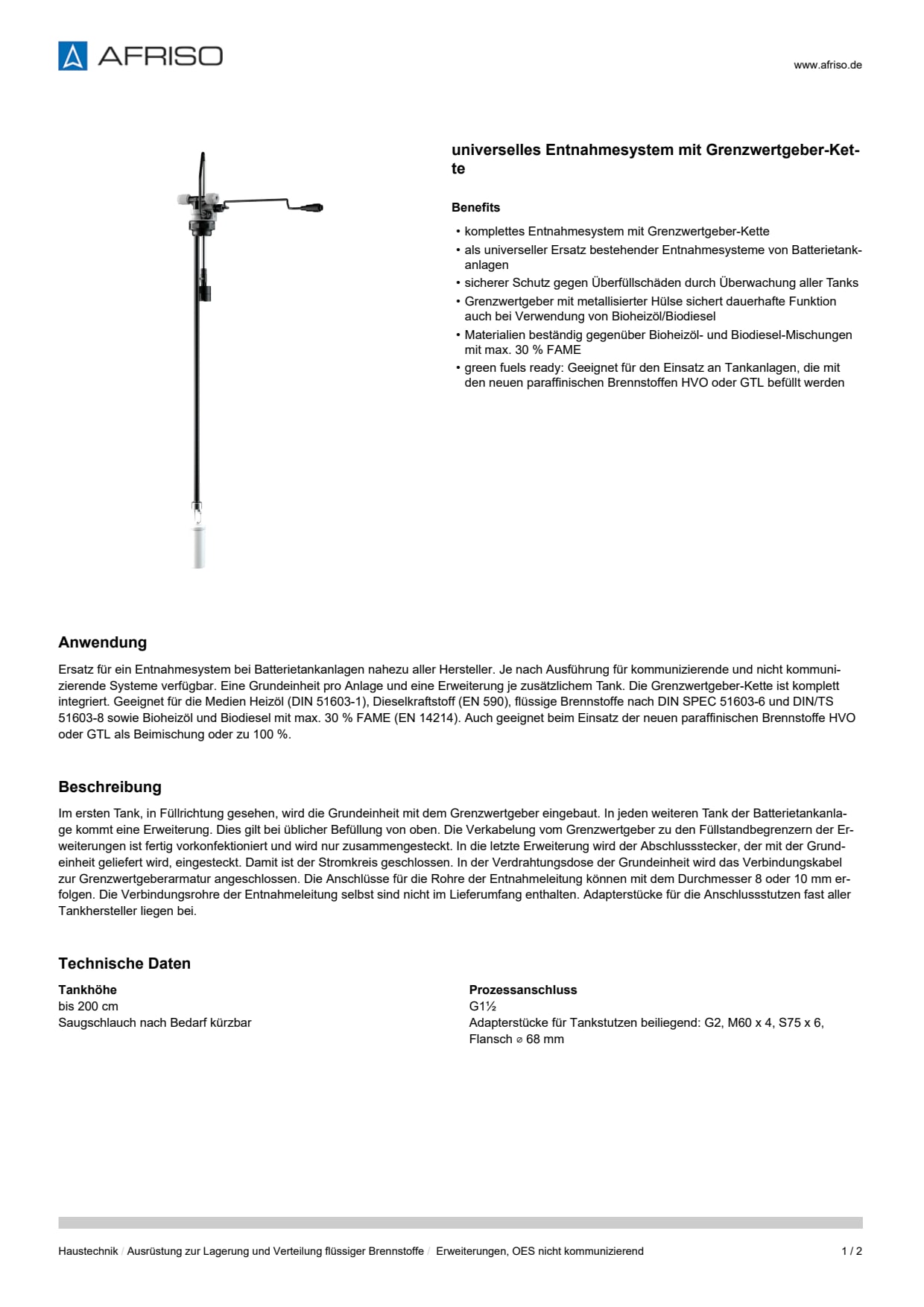 AFRISO_DATENBLATT_UNIVERSELLES-ENTNAHMESYSTEM-MIT-GRENZWERTGEBER-KETTE_ERWEITERUNGEN--OES-NICHT-KOMMUNIZIEREND_P32180_DEU_CHE.PDF