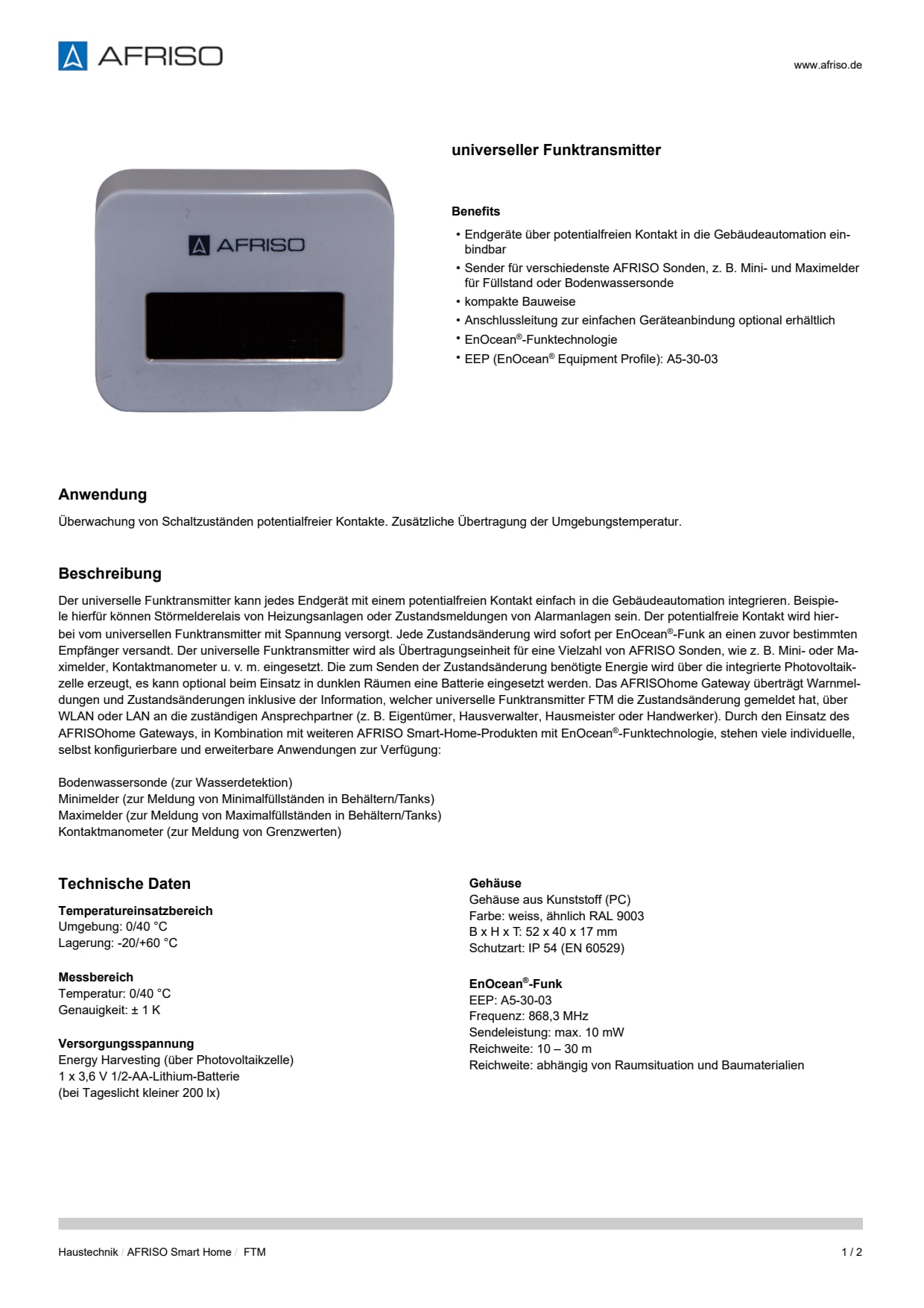 AFRISO_DATENBLATT_UNIVERSELLER-FUNKTRANSMITTER_FTM_P32157_DEU_CHE.PDF