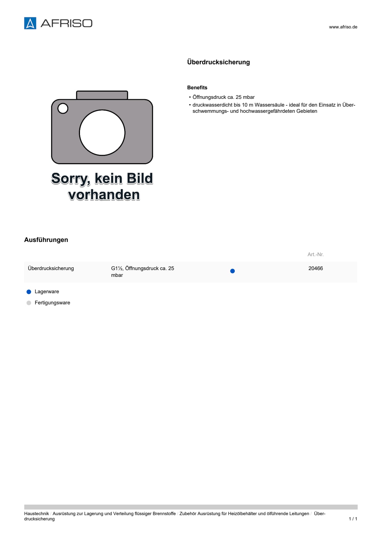 AFRISO_DATENBLATT_UEBERDRUCKSICHERUNG_P31991_DEU_CHE.PDF