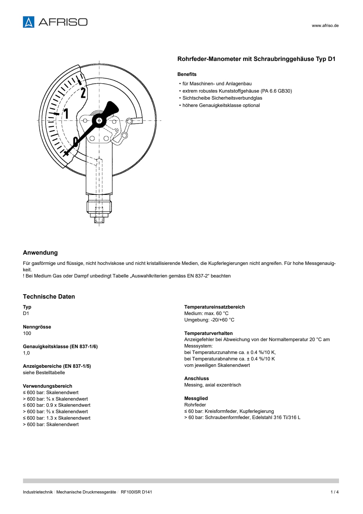 AFRISO_DATENBLATT_ROHRFEDER-MANOMETER-MIT-SCHRAUBRINGGEHAEUSE-TYP-D1_RF100ISR-D141_P42913_DEU_CHE.PDF