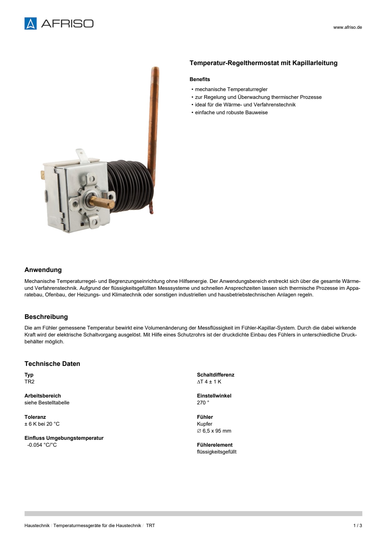 AFRISO_DATENBLATT_TEMPERATUR-REGELTHERMOSTAT-MIT-KAPILLARLEITUNG_TRT_P39333_DEU_CHE.PDF