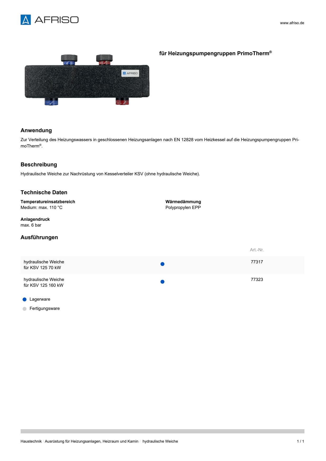 AFRISO_DATENBLATT_FUER-HEIZUNGSPUMPENGRUPPEN-PRIMOTHERM_HYDRAULISCHE-WEICHE_P60167_DEU_CHE.PDF