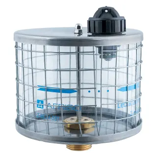 Leak detector, sight glass principle LAS 24 EK with additional wire mesh cylinder and tilt valve