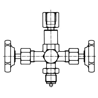 Manometer-Doppelabsperrventil DIN 16272 Form B