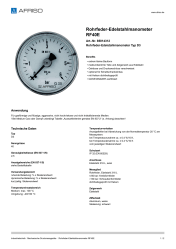 AFRISO_ROHRFEDER-EDELSTAHLMANOMETER-RF40E-ROHRFEDER-EDELSTAHLMANOMETER-TYP-D3_85014312_DEU_CHE.PDF