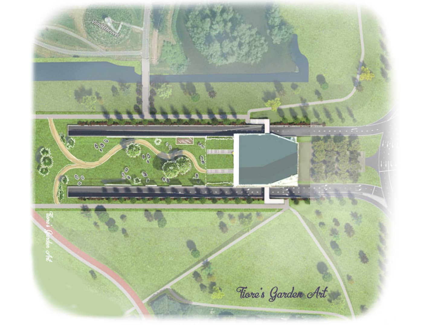 A conceptual project "Tunnel park with an open scene at Gaasperdammerweg in Amsterdam"