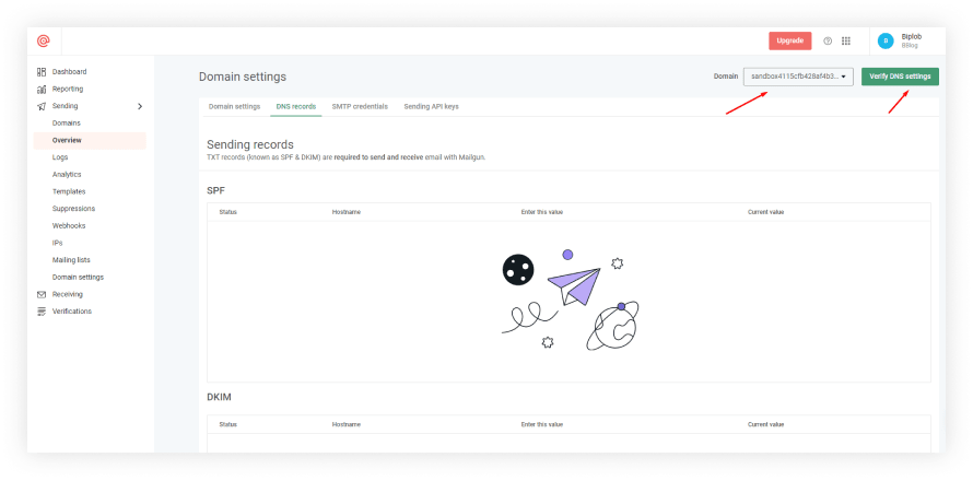 Configure DNS records