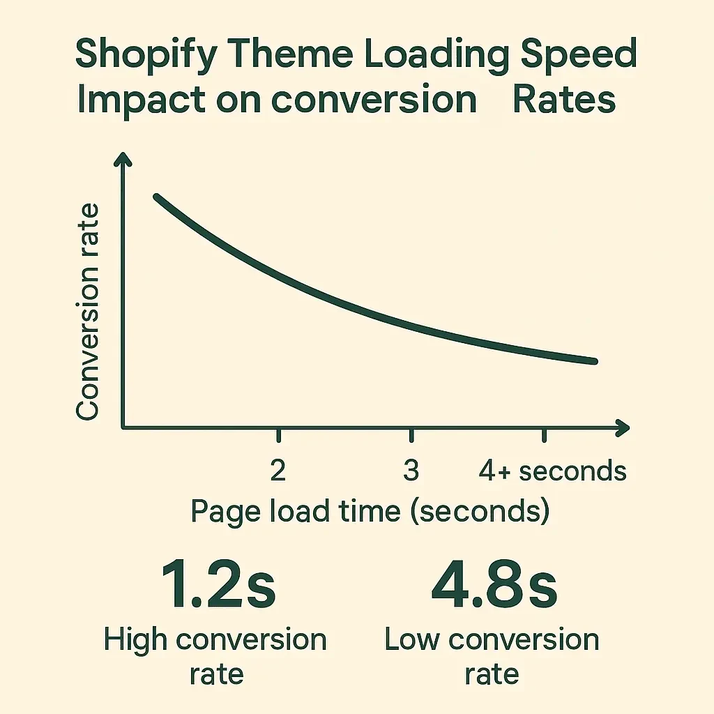 Shopify theme loading speed impact on conversion rates chart.