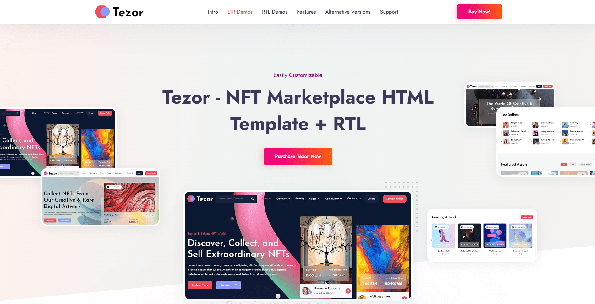 Tezor - NFT Marketplace HTML Template