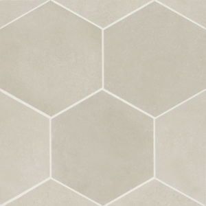 Makoto 10" x 11.5" Hexagon Matte Porcelain Tile in Shoji White