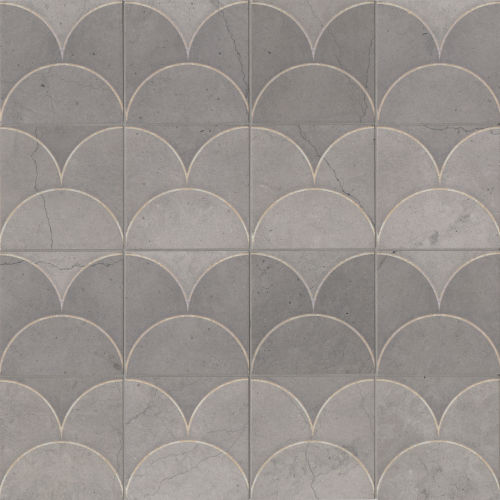Crio 4" x 4" Tuk Tuk The 7 Hills Of Lisbon Limestone Tile in Gama Gray 2 Piece Pattern