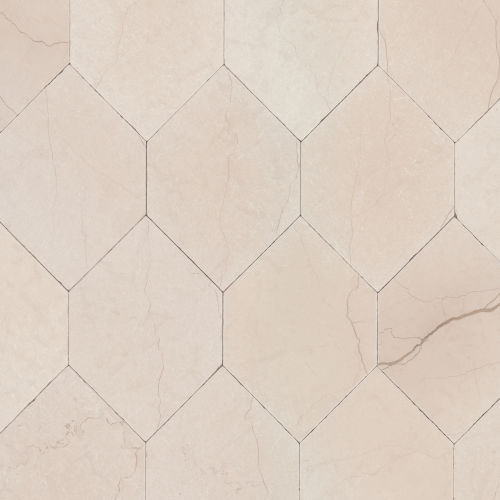 Suave Tumbled 12" X 17" Marble Hexagon in Lynx