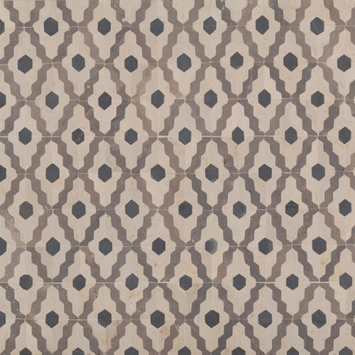 Cape Town Shark Tooth Serge Honed Limestone Mosaic in Swart