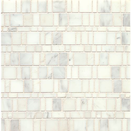 London Calling Bits N Bobs Honed Marble Mosaic in Cloudy