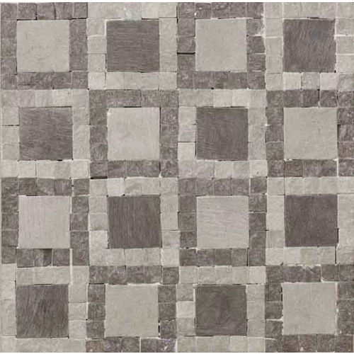 Nico Mozaics 8" x 8" Squared To The 2nd Power Honed Limestone Tile in Thela Grey & Foussana Grey