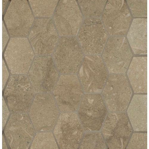 Rock Glamorous 2 5/8" x 2 3/16" Elongated Hexagon Honed Limestone Mosaic in Tepenade