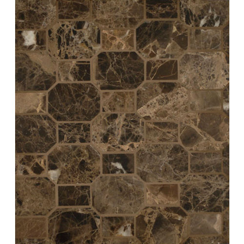 Rock Glamorous 2" x 2 1/2" Elongated Octagon Honed Marble Mosaic in Espresso