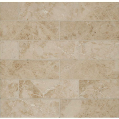 Rock Glamorous 2" x 6" Staggered Joint Honed Marble Mosaic in Cappuccino