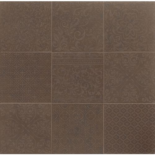 Siena 8" x 8" Porcelain Field Tile in Chocolate (8 Piece Pattern)